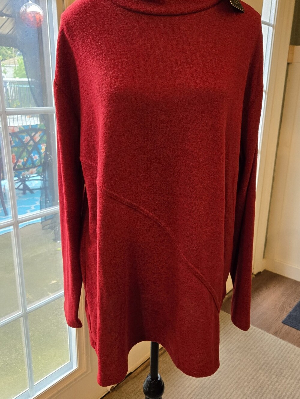DG2 Diane Gilman Long sleeve pull over stretch Knit Sweater/top XL NWT